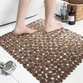 HOFloor Polymères Pebble Design Tapis carré Non-ald Tapis de bain Tapis de douche Tapis de