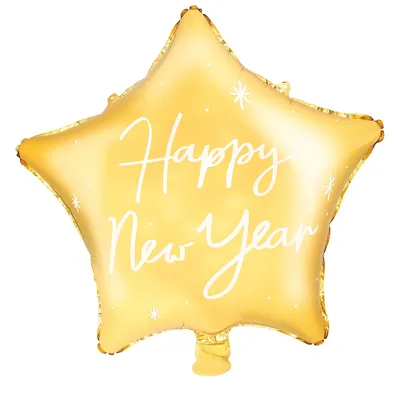 Folienballon Stern Happy New Year, 44 cm Ø Image