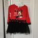 Disney Dresses | Minnie Mouse Red Dress With Tulle Skirt And Bow, Size 3t | Color: Black/Red | Size: 3tg