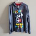 Disney Shirts | Disney Store Unisex Full Zip Hoodie Size Xl Mickey Mouse Gray Pockets | Color: Gray | Size: Xl