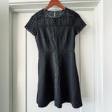 J. Crew Dresses | J Crew Mini Dress With Shirt Sleeves And Lace Top | Color: Black | Size: 0