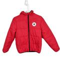 Converse Jackets & Coats | Converse Puffer Jacket Kids Medium Red Black All Star Winter Coat Zip Front Hood | Color: Black/Red | Size: Mb