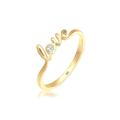 Elli DIAMONDS Ring Damen Love-Schriftzug mit Diamant (0.03 ct.) in 585 Gelbgold