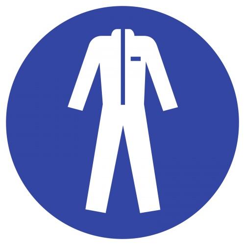 Schutzkleidung benutzen ISO 7010, Alu, Ø 600 mm