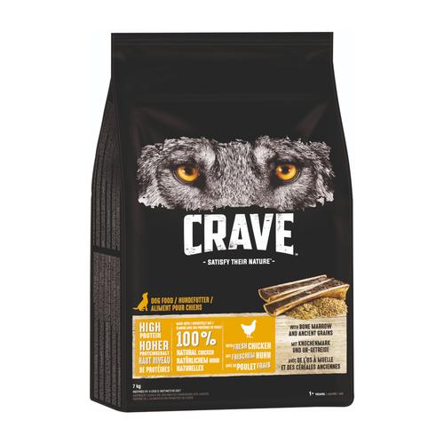 7kg Crave Huhn mit Knochenmark & Urgetreide Hundefutter trocken