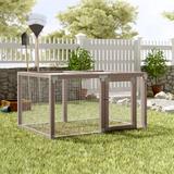 Archie & Oscar™ Achilles Chicken Coop w/ Stainless Steel Wire Mesh For Up 3 Chickens Composite in Brown/White | 24.5 H x 47 W x 34 D in | Wayfair