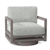 Bernhardt Tanah Teak Swivel Patio Chair w/ Cushions Wood in Gray | 26 H x 32 W x 31 D in | Wayfair O1202S_6023-010