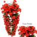 GRNSHTS 2.6Ft 80cm Artificial Wisteria Vine Garland Hanging Flowers Plant Home Garden In/Outdoor Home Lifelike Red