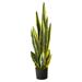 Nearly Natural 38 Sansevieria Artificial Plant in Plastic Pot Green