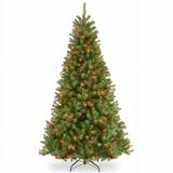 National Tree Co-Import 222112 7.5 ft. Green North Valley Spruce Artificial Hinged Tree - Multicolor