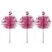 Queens of Christmas PCK16-PN-PI-3PK 16 in. Glittered Pine Spray with Ball Ornaments Pink- Pack of 3