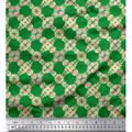 Soimoi Green Cotton Poplin Fabric Flower Watercolor Print Fabric by the Yard 42 Inch Wide