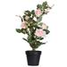 Vickerman 21 Artificial Pink Rose Plant in Pot.