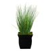 Nearly Natural 21in. Onion Grass Artificial Plant in Black Metal Planter