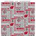 University of Wisconsin Fleece Fabric with Verbaige Pattern-Sold by the Yard