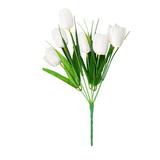 WANYNG Artificial flowers Artificial Flowers 1pc 6 Fork 6 Heads Tulips Artificial Silk Flowers 6 Heads Tulip White