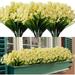 GRNSHTS 12 Bundles Artificial Flowers Outdoor UV Resistant Fake Plastic Plants for Garden Porch Window Box Home Wedding Farmhouse Decor (Yellow)