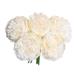 TureClos 5 Head Vivid Leaf Artificial Peony Flower Simulation Bridal Bouquet Garden Home Romantic Fake Flower