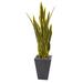 Nearly Natural 4.5ft. Sansevieria Artificial Plant in Slate Planter