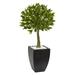 Nearly Natural 42in. Bay Leaf Topiary with Black Wash Planter UV Resistant (Indoor/Outdoor)