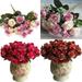 Walbest 1 Bouquet 15 Heads Artificial Rose Flowers for Decoration Simulation Rose Flowers Arrangement Bouquet for Home Office Table Party Xmas Decoration (1 Bouquet Not included vase)