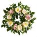 Nearly Natural Plastic All Occasion Mixed Rose Hydrangea Artificial Wreath 22 (Multicolor)