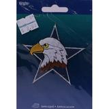 Wrights Eagle Head Star Iron On Applique Badge Birds Appliques 2.75W x 2.75H inches (M211.09)