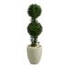 Nearly Natural 3.5 Plastic Boxwood Artificial Topiary Green