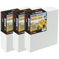 Edge All Media Cotton Deluxe Stretched Canvas - Gallery Ready 2-1/2 Deep Triple Acrylic Primed Canvas - [3 Pack - 6x6 ]