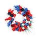 Tulip Wreath Hydrangea Rose Decoration Floral Independence Garland 40cm Hanging Red White Blue Mixed Plastic Flower Ring