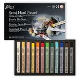 Mungyo Gallery Semi-Hard Pastels Cardboard Box Set of 12 - Assorted Colors