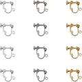 100 Pcs Screw Adjustment Brass Screw Clip Earring Converters Random Mixed Color Clip-on Earring Findings Components Screw Back Ear Wire with Open Loop for Non-Pierced Earring Jewelry Making
