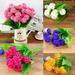 D-GROEE 1 Bunch 9 Heads Artificial Rose Flowers Bouquet Hydrangea Silk Flowers Rose for Home Bridal Wedding Party Festival Decor