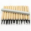 EASTIN 12 pcs Wood Carving Tools with Whetstone for Wood Fruit DIY Carving Sculpture and Wax Carving