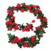 TureClos 24 Heads Artificial Rose Vine Garland Wedding Party Folar Decor Silk Cloth Fake Rose Wreath Red