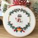 Christmas European-style Embroidery Starter Kit with Pattern DIY Embroidery Ribbon Set Beginners With Embroidery Shed Sewing Kit Cross-stitch Hand-stitched Crafts