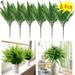 PULLIMORE 6 Pcs Artificial Boston Fern Grass Green Plastic Lifelike Foliage Bush Plants for Indoor Garden Patio Porch Window Home Decor (17.7 inch)