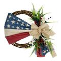American Independence Day Wreath USA July 4th Artificial Wreath Garland Glory Patriotic American Flag Wreath 4th of July Porch Decoration Front Door Outdoor Hanging Celebrate Wreath Decor