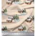 Soimoi White Cotton Voile Fabric Pine Tree & Cottage Nature Print Fabric by the Yard 42 Inch Wide