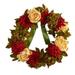 Nearly Natural All Occasion Peony Dahlia Hydrangea Artificial Wreath 24 (Multicolor)