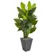 Nearly Natural 63in. Spathiphyllum Artificial Plant in Slate Planter (Real Touch)
