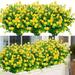 GRNSHTS 6 Bundles Artificial Flowers Outdoor Fake Flowers for Decoration No Fade Faux Plastic Plants Garden Porch Window Box Decor(Yellow)