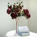 Efavormart 2 Bushes Burgundy Peony Rose Bud And Hydrangea Artificial Silk Flower Bouquets For Wedding Home Floral Arrangement