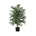 Vickerman Everyday 4 Artificial Green Smilax Bush in a Black Plastic Pot - Lifelike Home Office Decor - Faux Indoor Potted Bush