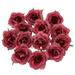Yesbay 10Pcs/Set Simulation Flower Head Vivid Long Lasting Artificial Rose Flower Heads for Wedding Wine Red