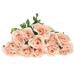 Blush Pink Champagne Garden Rose 24in Artificial Polysilk Faux Fake Flower Long Stem for Craft Home Outdoor Bouquet Arrangement Ceremony Wedding Arch Floral Wall Aisle Decor (Beige Set of 2 Dozen)