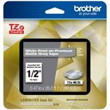 Genuine Brother 1/2 (12mm) White on Matte Gray TZe P-touch Tape for Brother PT-3600 PT3600 Label Maker