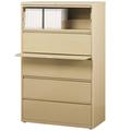 UrbanPro 36 5-Drawer Modern Metal Lateral File Cabinet in Beige/Putty