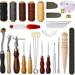 Andoer 31Pcs Leather Sewing Tools DIY Leather Craft Hand Stitching Kit with Groover Awl Waxed Thimble