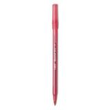 Round Stic Xtra Life Ballpoint Pen Stick Medium 1 Mm Red Ink Translucent Red Barrel Dozen | Bundle of 10 Dozen